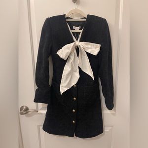 Urban Revivo Knit Tweed Black Dress